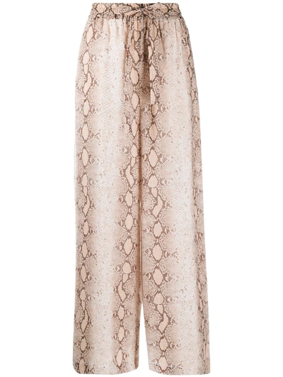 Zimmermann Snakeskin Palazzo Pmts In Pink