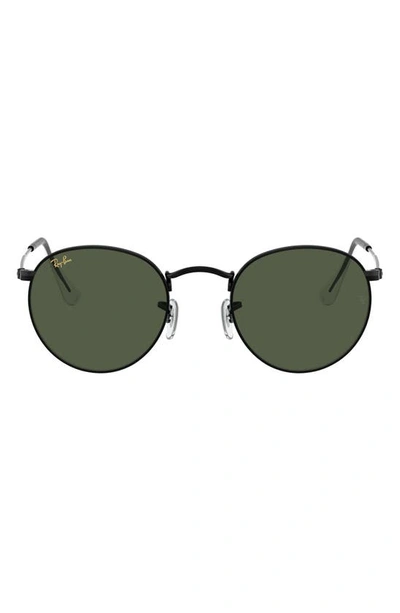 Ray Ban Icons 53mm Retro Sunglasses In Shiny Black/ Green