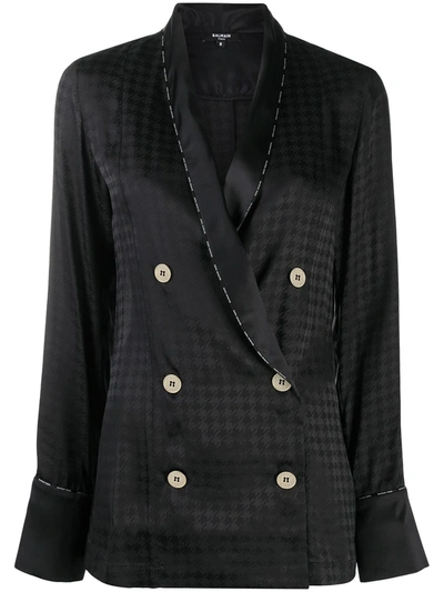 Balmain Geometric Pattern Pajama Top In Black