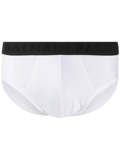 Balmain Panelled Briefs Underwear In White