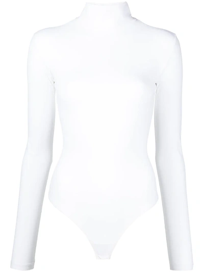 Alix Nyc Warren Turtleneck Jersey Bodysuit In White