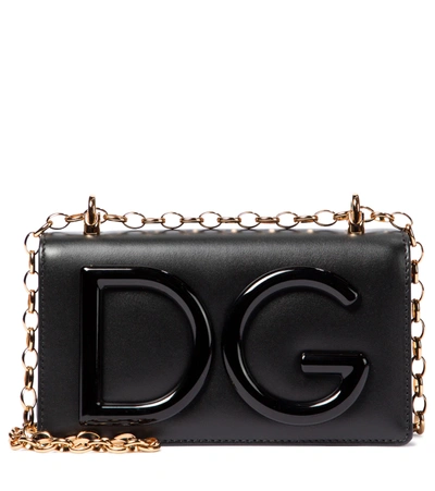 Dolce & Gabbana Dg Girls Crossbody Bag In Leather With Logo In Black