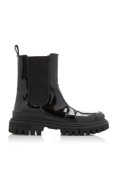 Dolce & Gabbana 40mm Brushed Leather Chelsea Boots In Black