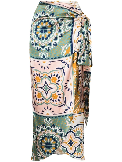Silvia Tcherassi Bonnan Patchwork Wraparound Skirt In Print