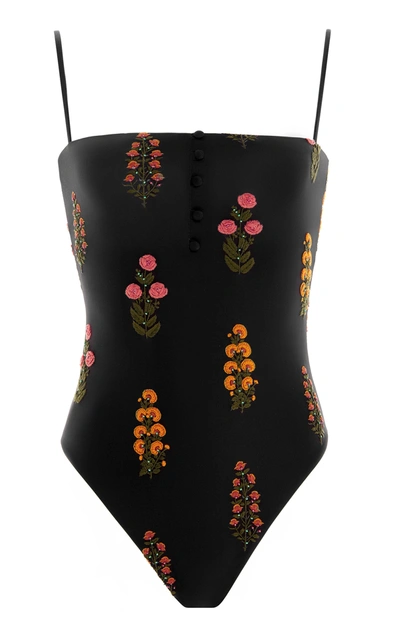 Agua By Agua Bendita The Wallflowers Durazno Dahlia One-piece Swimsuit In Floral