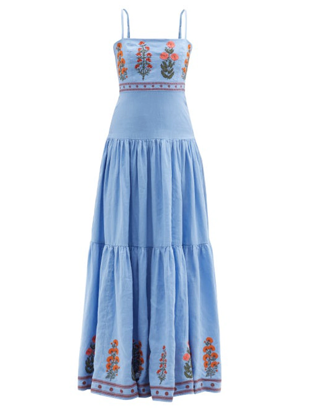 dahlia embroidered maxi dress blue DÔEN main image 0