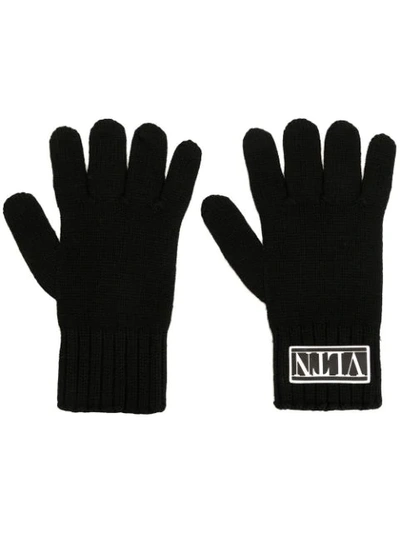 Valentino Garavani Logo Patch Gloves In Black