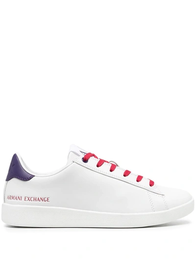 Armani Exchange Low-top Leather Trainers In White