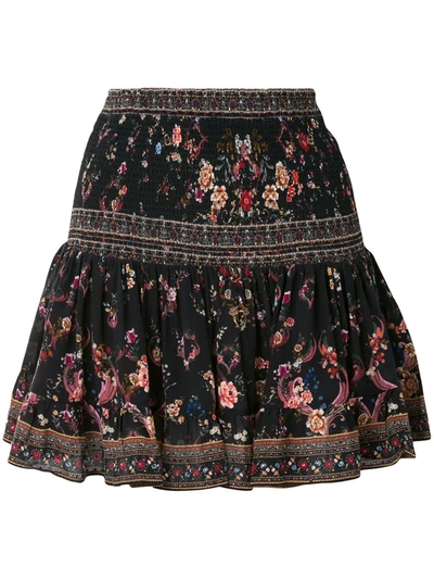 Camilla Shirred Waist Skirt In Black