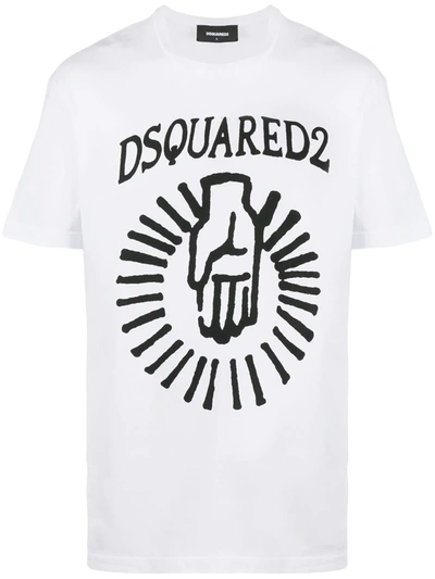 Dsquared2 Graphic-print Cotton T-shirt In White