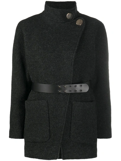 Ba&sh Calvi Belted Wool Jacket In Grey