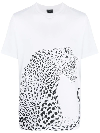 Ps By Paul Smith Animal-print Short-sleeved T-shirt In White