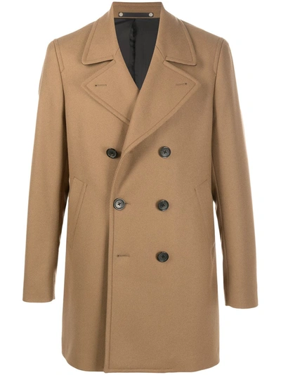 Ps By Paul Smith Double-breasted Coat In Brown