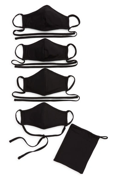 Nordstrom 4-pack Adult Face Masks In Black
