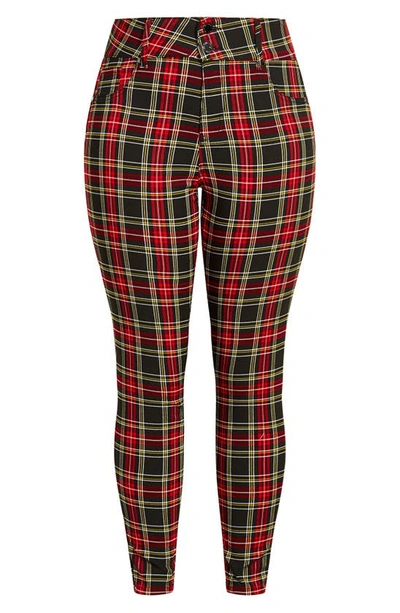 City Chic Harley Check Skinny Jeans