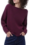 French Connection Millie Mozart Waffle Knit Sweater In Berry Blush