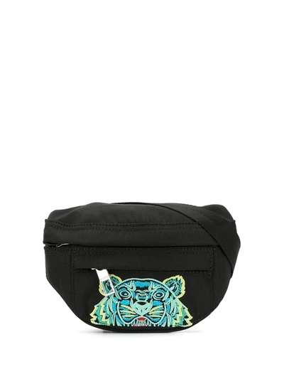 Kenzo Tiger-embroidered Belt Bag In Black