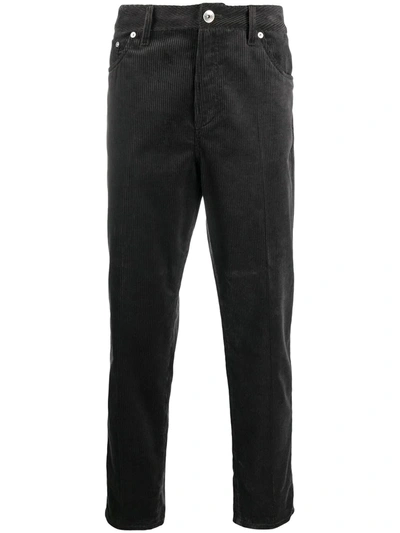 Brunello Cucinelli Corduroy Wide-leg Trousers In Grey