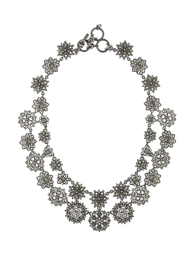Marchesa Double-strand Crystal Flower Necklace In Black