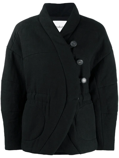 Ba&sh Lino Linen Jacket In Black
