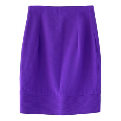 Pre-owned Versace Wool Mid-length Skirt In Purple