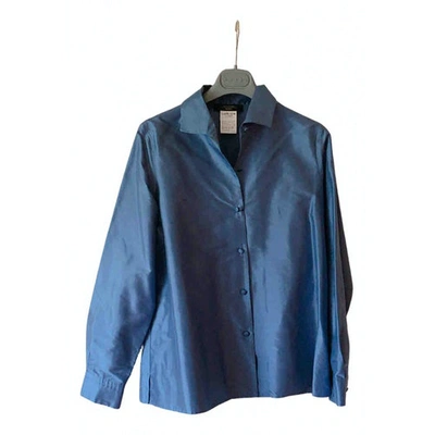 Pre-owned Max Mara Silk Shirt In Blue