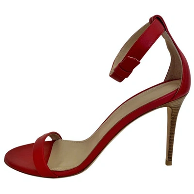 Pre-owned Theory Leather Heels In Red