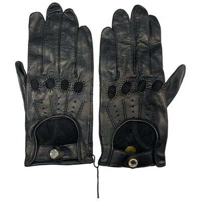 Pre-owned Sonia Rykiel Leather Gloves In Black