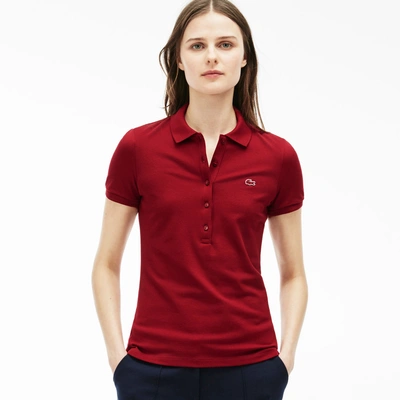 Lacoste Women's Slim Fit Stretch Piqué Polo Shirt - Bordeaux | ModeSens