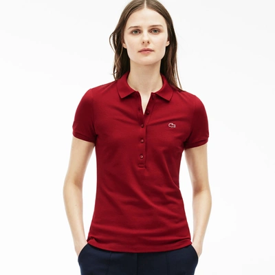 Lacoste Slim Stretch Piqué Shirt - Bordeaux ModeSens