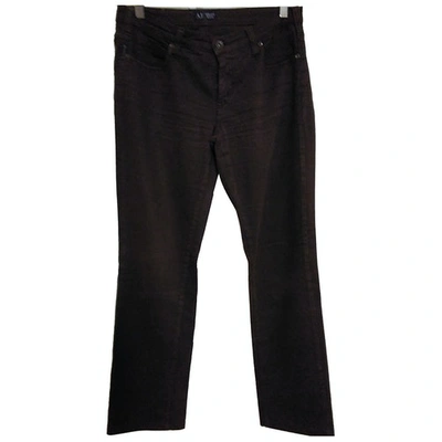 Pre-owned Armani Jeans Trousers In Brown