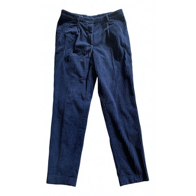 Pre-owned Incotex Velvet Straight Pants In Blue