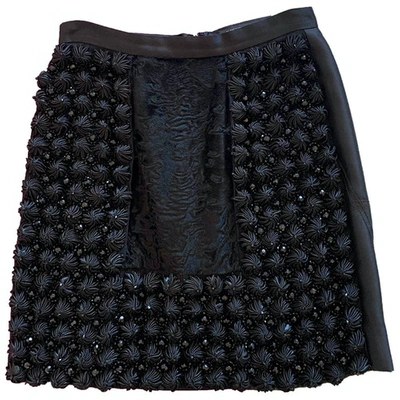 Pre-owned Alessandro Dell'acqua Silk Mini Skirt In Black