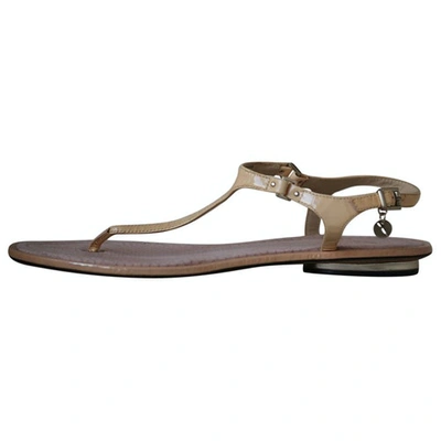 Pre-owned Brian Atwood Leather Sandals In Beige