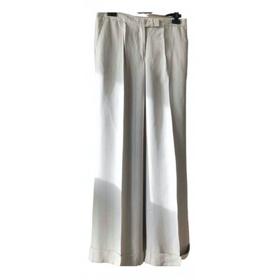Pre-owned Moncler Large Pants In Ecru