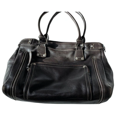 Pre-owned Longchamp Légende Leather Handbag In Brown