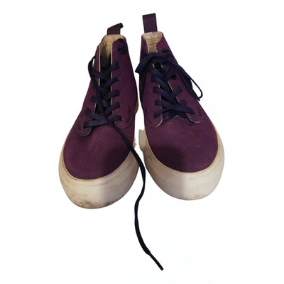 Pre-owned Eytys Leather Trainers In Purple