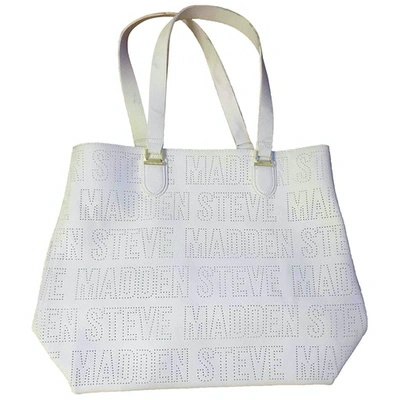 Pre-owned Steve Madden Patent Leather Tote In White