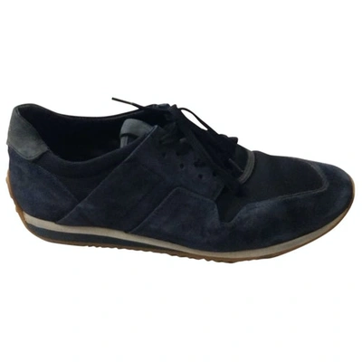Pre-owned Tod's Leather Low Trainers In Blue