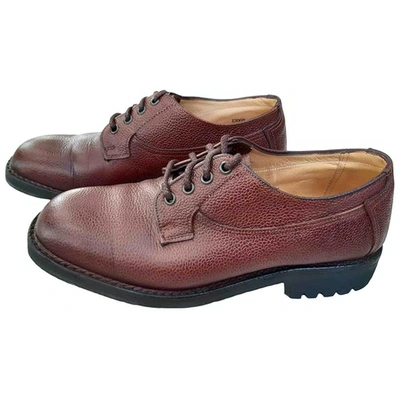 Pre-owned Barbour Burgundy Leather Lace Ups