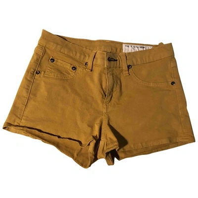 Pre-owned Rag & Bone Yellow Cotton - Elasthane Shorts