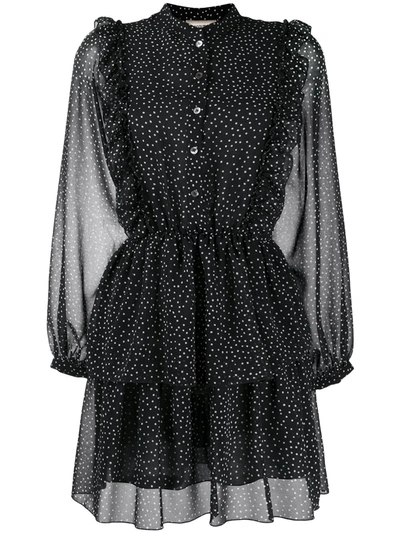 Semicouture Polka-dot Mini Dress In Black