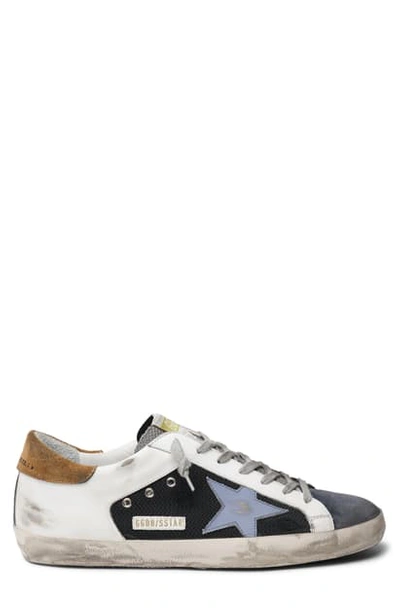 Golden Goose Super Star Sneaker In Black/ White/ Grey/ Blue