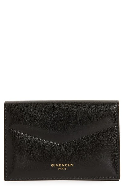 Givenchy Leather Card Holder In 466-acqua Marine