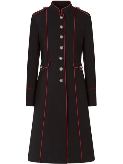 Dolce & Gabbana Contrast-piping Woollen Jacket In Black