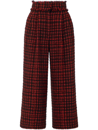 Dolce & Gabbana Cropped Tweed Culottes In Red