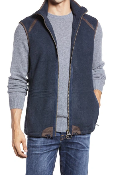 Barbour Langdale Regular Fit Fleece Gilet Vest In Navy