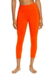 Alo Yoga High Waist Airbrush Capris In Tangerine