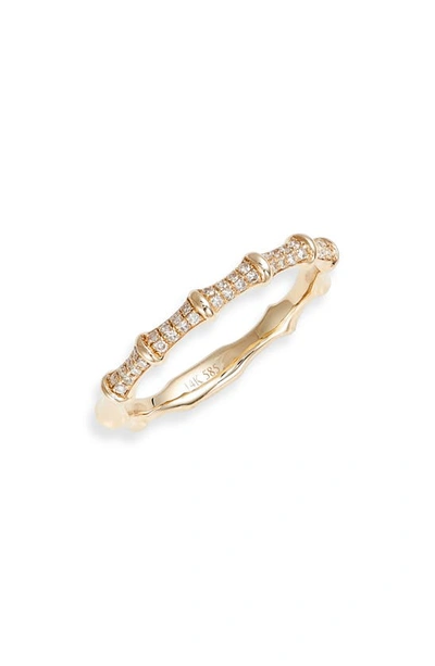 Ef Collection 14ky Diamond Impala Horn Ring In Metallic Gold