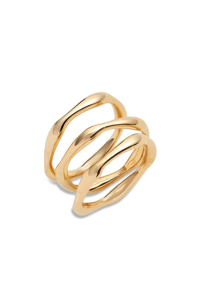 Soko Moto Stacking Rings, Set Of 3 In Gold